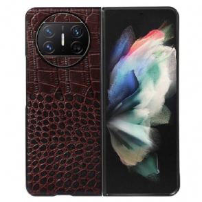 Hoesje Huawei Mate X3 Echt Krokodillenleerstijl Bescherming Hoesje