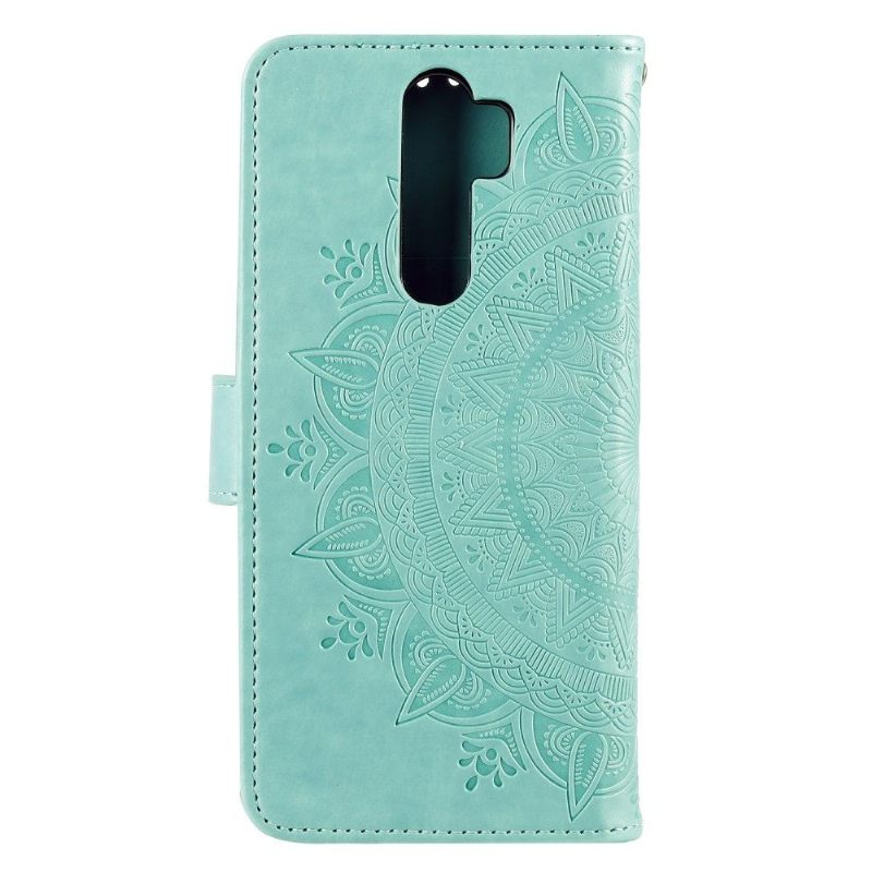 Folio-hoesje voor Xiaomi Redmi Note 8 Pro Anti-fall Zon Mandala Met Lanyard