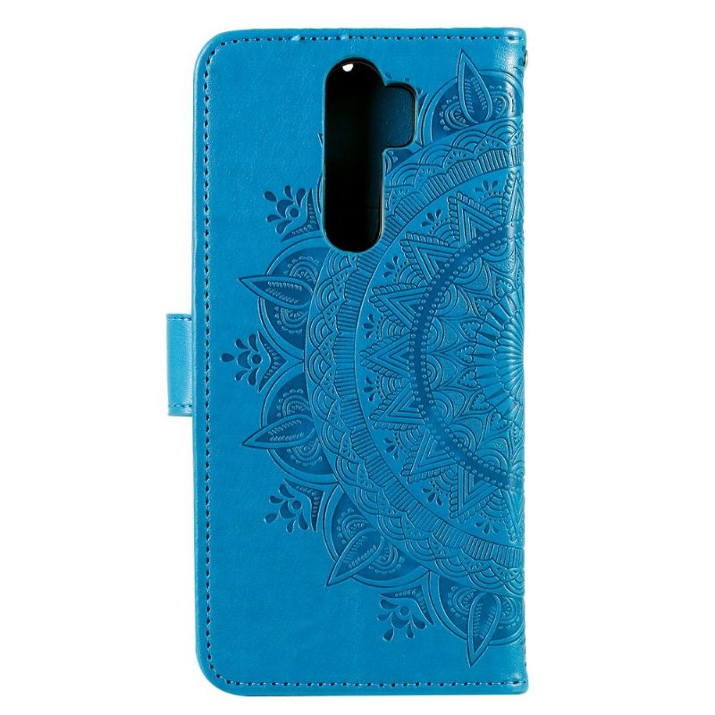 Folio-hoesje voor Xiaomi Redmi Note 8 Pro Anti-fall Zon Mandala Met Lanyard