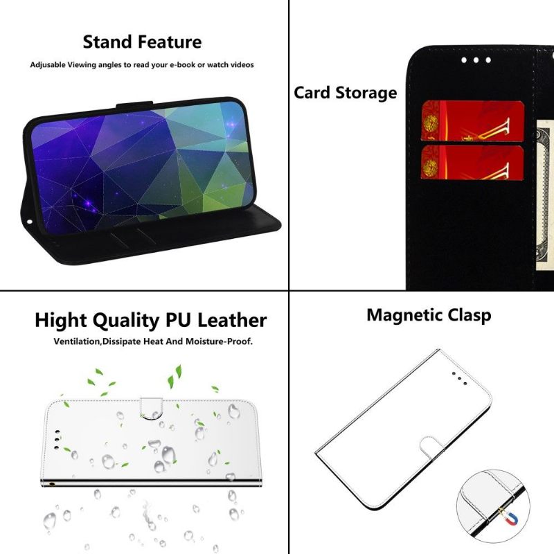 Folio-hoesje voor Xiaomi Redmi Note 8 Pro Spiegeleffect Van Kunstleer