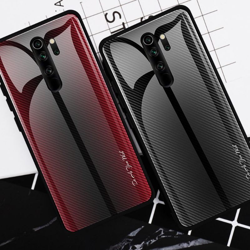 Hoesje voor Xiaomi Redmi Note 8 Pro Achterkant Van Koolstofglas