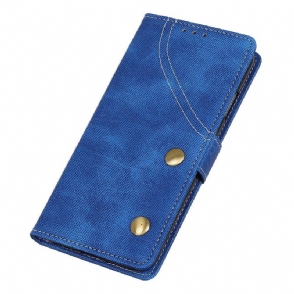 Leren Hoesje voor Xiaomi Redmi Note 8 Pro Stoffen Bekleding Met Naden