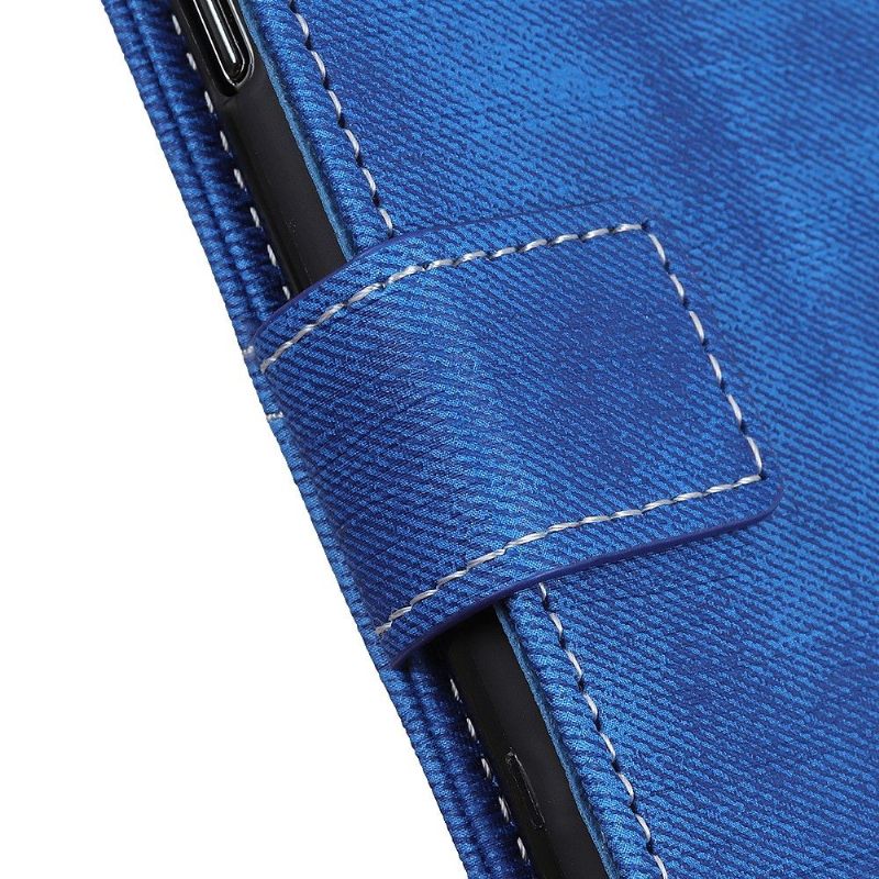 Leren Hoesje voor Xiaomi Redmi Note 8 Pro Stoffen Bekleding Met Naden