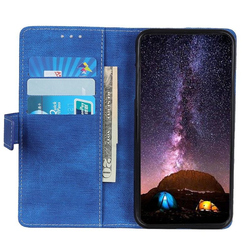 Leren Hoesje voor Xiaomi Redmi Note 8 Pro Stoffen Bekleding Met Naden