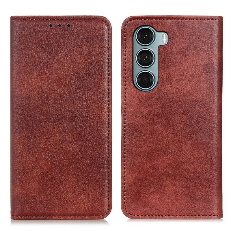 Bescherming Hoesje voor Moto G200 5G Folio-hoesje Lychee Gespleten Lederen Textuur