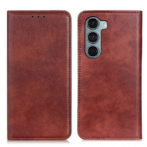Bescherming Hoesje voor Moto G200 5G Folio-hoesje Lychee Gespleten Lederen Textuur