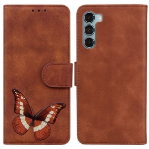 Folio-hoesje voor Moto G200 5G Huid-aanraking Vlinder
