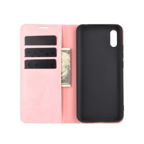 Folio-hoesje voor Xiaomi Redmi 9A Zakelijk Retro - Roze