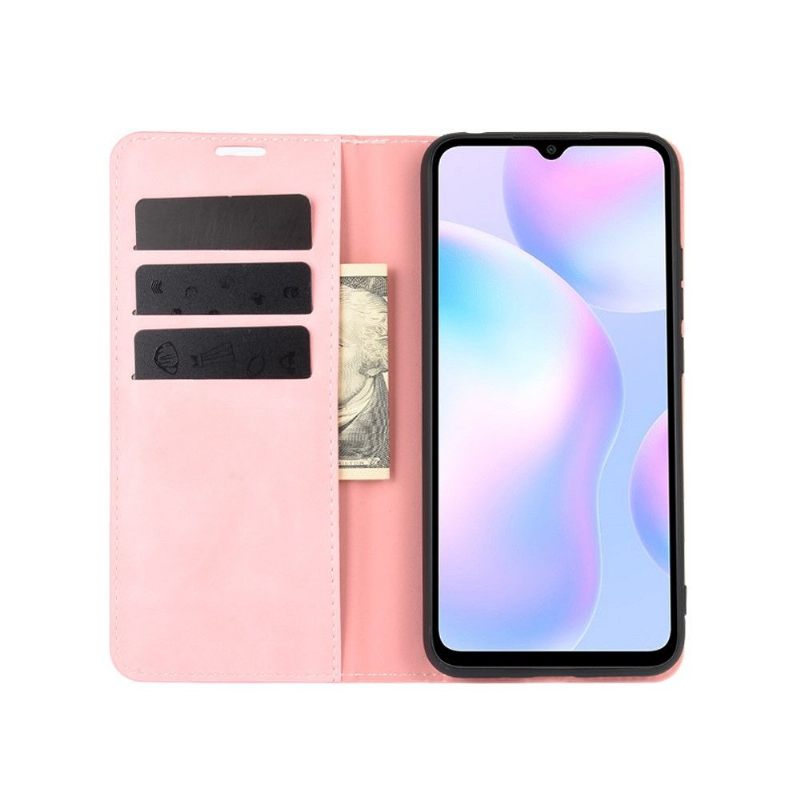 Folio-hoesje voor Xiaomi Redmi 9A Zakelijk Retro - Roze