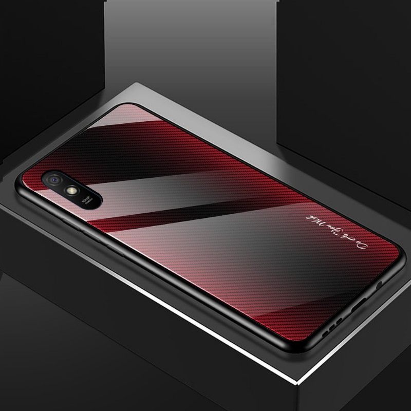 Hoesje voor Xiaomi Redmi 9A Carbon Glas Achterkant