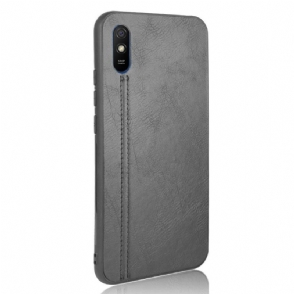 Hoesje voor Xiaomi Redmi 9A Stiksels Met Leereffect