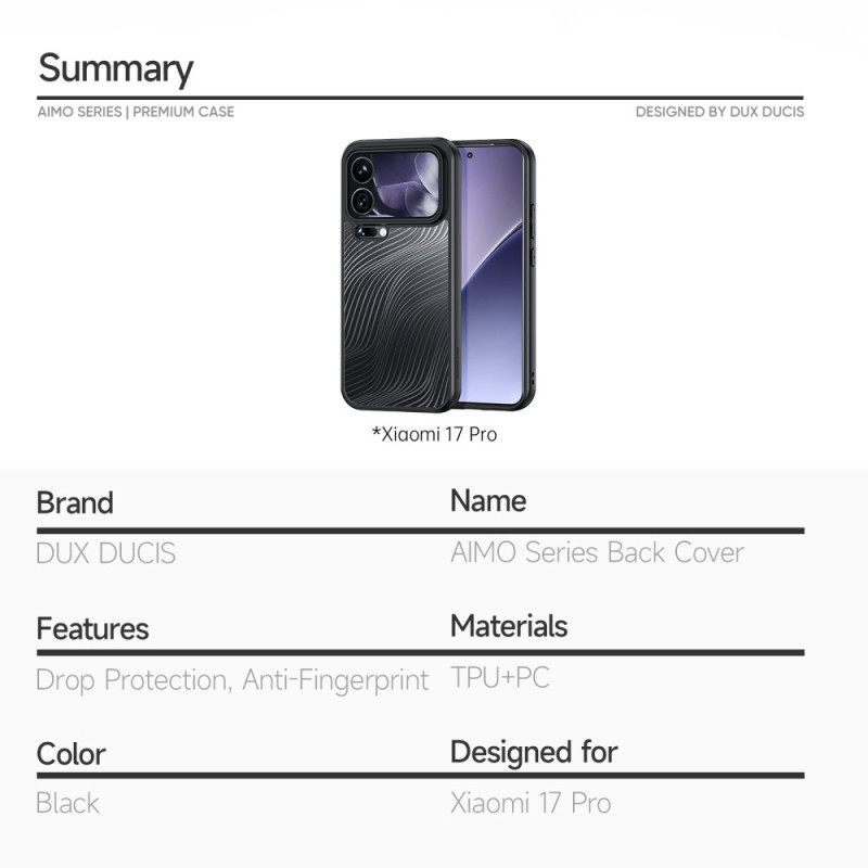 Case Hoesje Xiaomi 17 Pro Telefoonhoesje Aimo-serie Dux Ducis