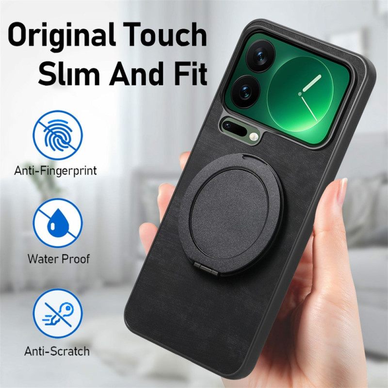 Cover Hoesje Xiaomi 17 Pro Telefoonhoesje Draaibare Standaard Retro Ledertextuur