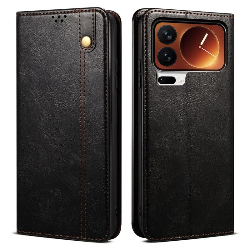 Folio-hoesje Xiaomi 17 Pro Gewaxt Kunstleer