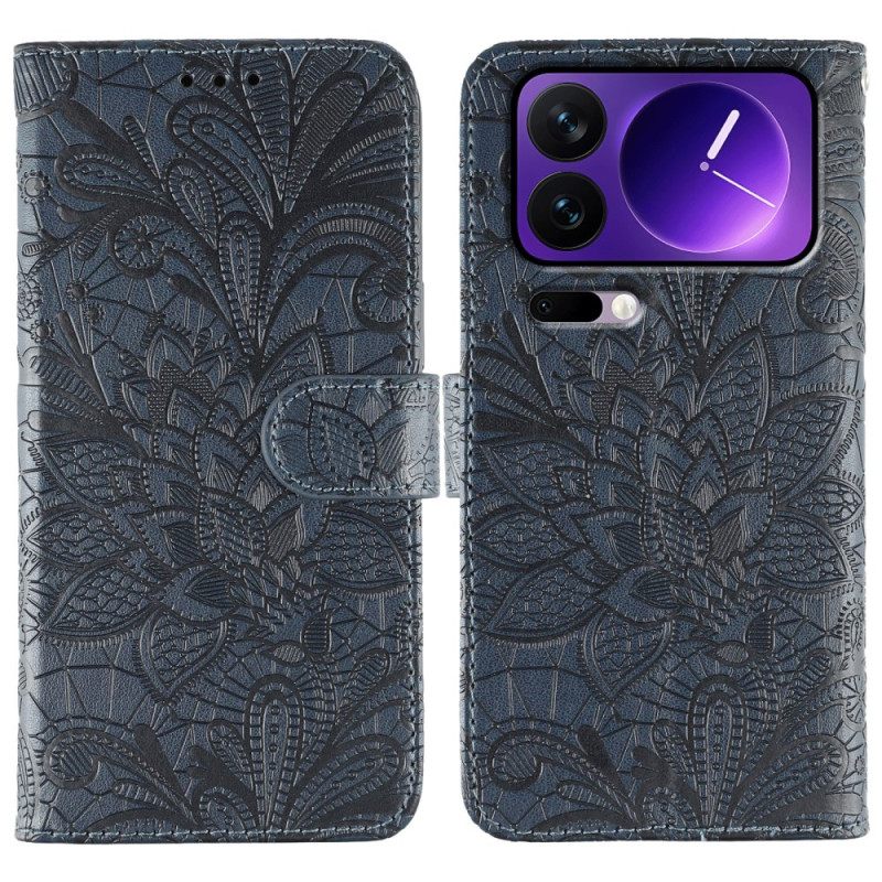 Folio-hoesje Xiaomi 17 Pro Telefoonhoesje Bloemenkantpatroon