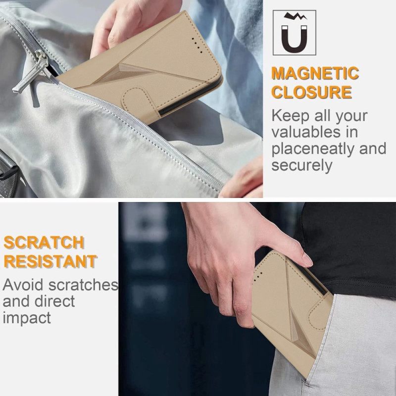 Folio-hoesje Xiaomi 17 Pro Telefoonhoesje Driehoekspatroon