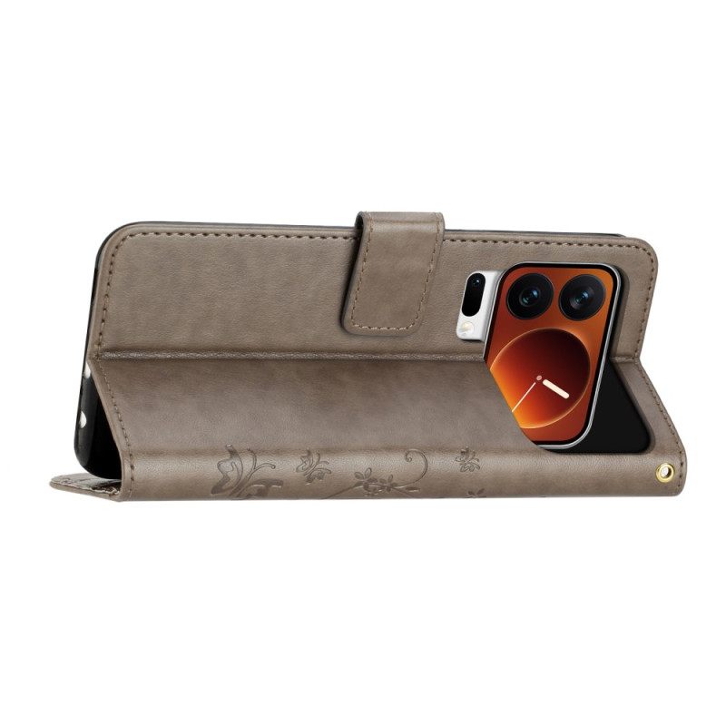 Folio-hoesje Xiaomi 17 Pro Telefoonhoesje Vlinders En Bloemen