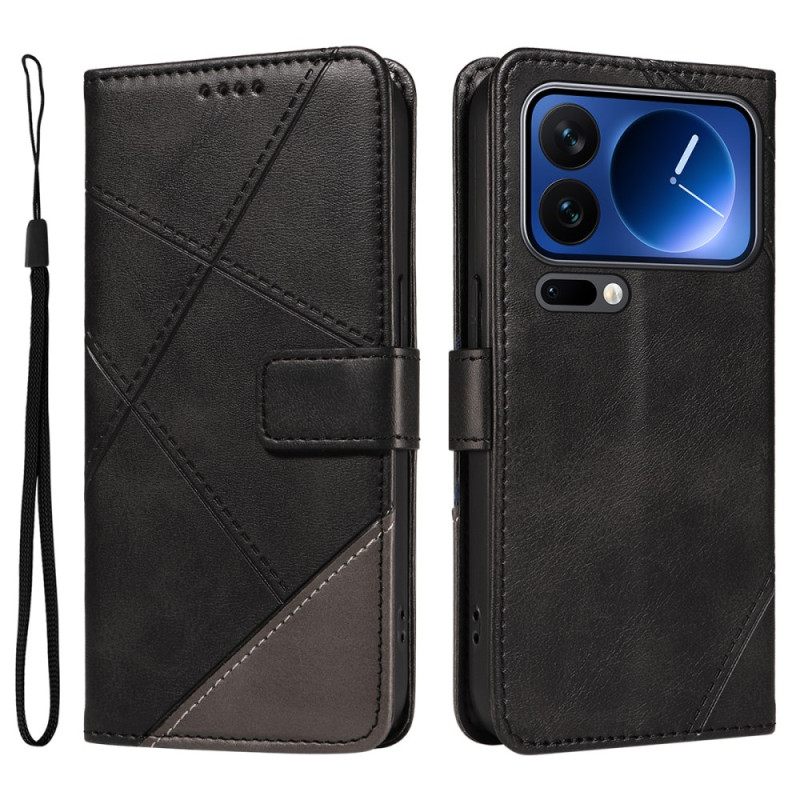 Folio-hoesje Xiaomi 17 Pro Tweekleurige Leerlook