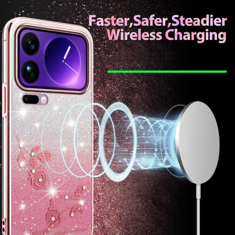 Hoesje Voor Xiaomi 17 Pro Bloemen En Strass-steentjes