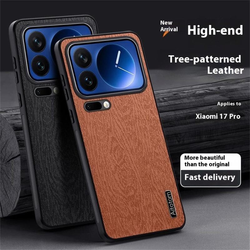 Hoesje Xiaomi 17 Pro Azns Houtnerf Bescherming Hoesje