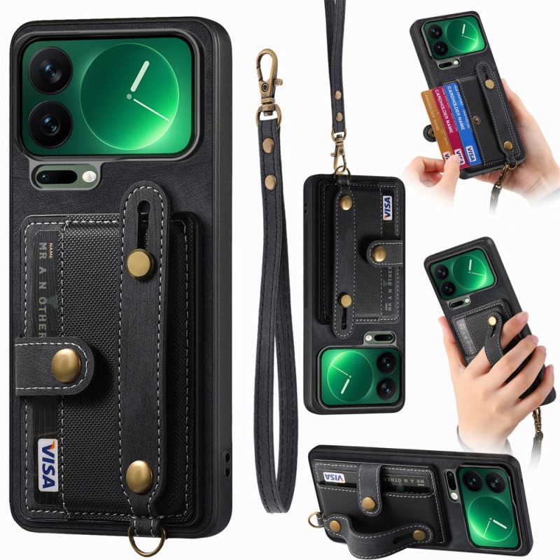 Hoesje Xiaomi 17 Pro Kaartsleuven En Riem Bescherming Hoesje