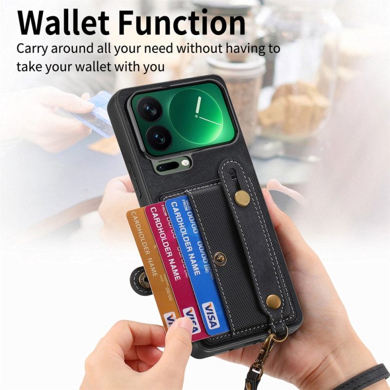 Hoesje Xiaomi 17 Pro Kaartsleuven En Riem Bescherming Hoesje