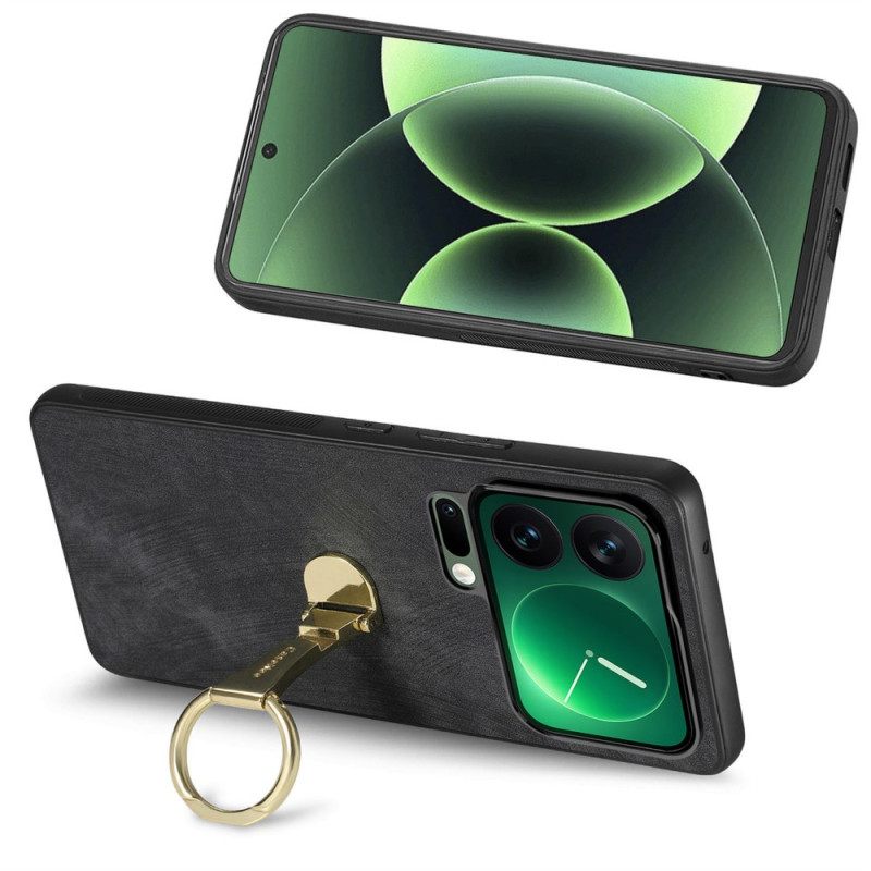 Hoesje Xiaomi 17 Pro Opvouwbare Standaard Met Retro Textuur Caseneo