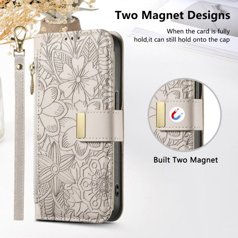 Leren Hoesje Xiaomi 17 Pro Bloemen- En Bladpatroon Bescherming Hoesje