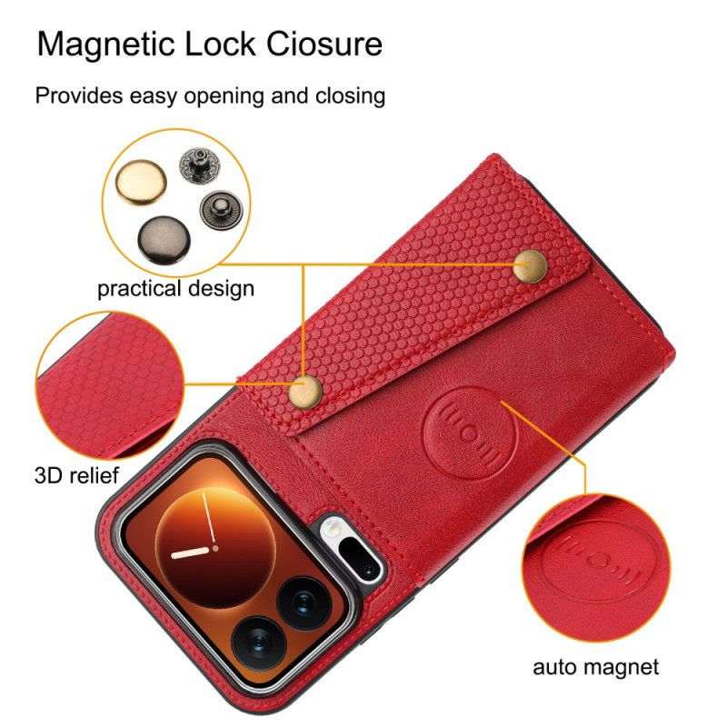 Leren Hoesje Xiaomi 17 Pro Kaarthouder En Standaard Bescherming Hoesje