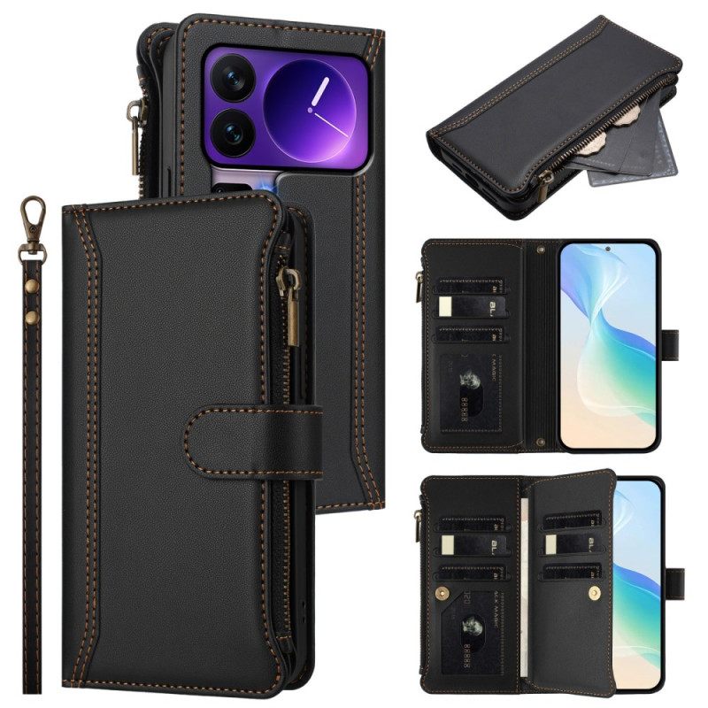 Leren Hoesje Xiaomi 17 Pro Portemonnee Met 9 Kaartsleuven Bescherming Hoesje