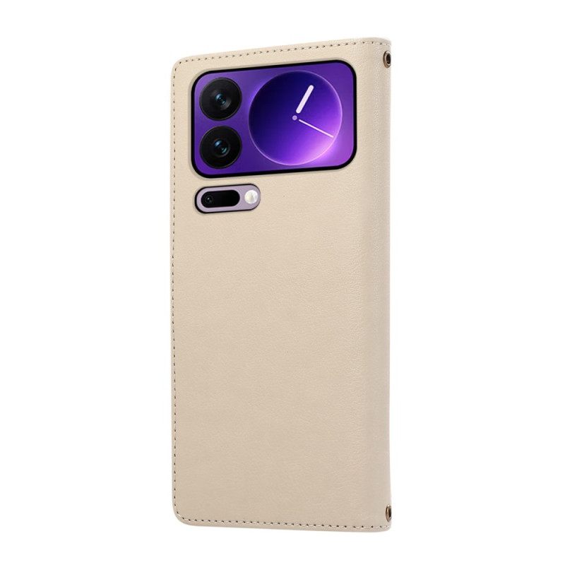 Leren Hoesje Xiaomi 17 Pro Portemonnee Met Riem