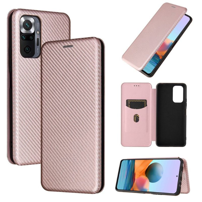 Folio-hoesje voor Xiaomi Redmi Note 10 Pro Kunstleer In Koolstofvezelstijl