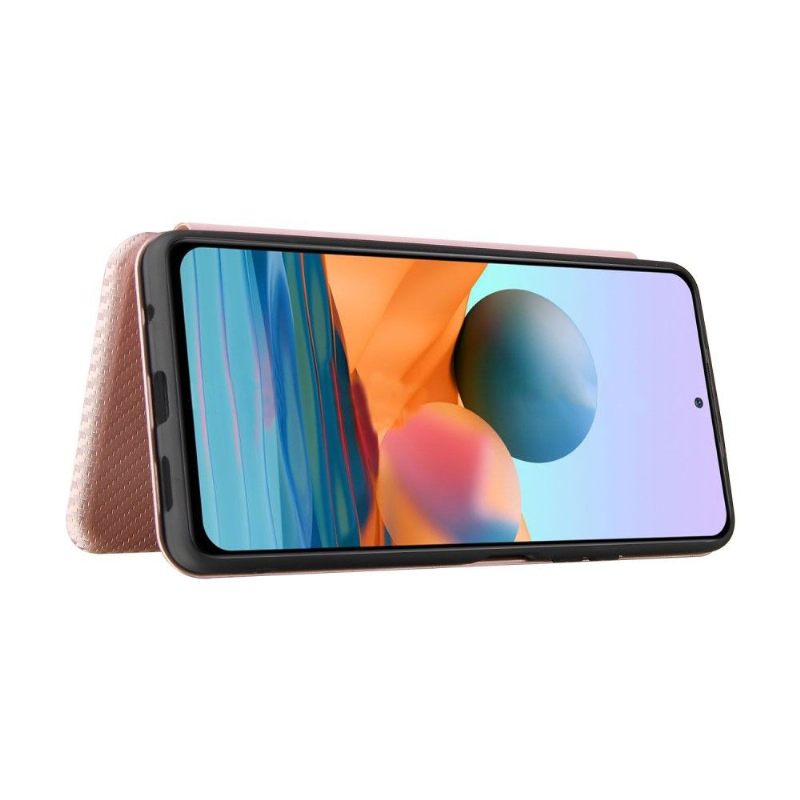 Folio-hoesje voor Xiaomi Redmi Note 10 Pro Kunstleer In Koolstofvezelstijl