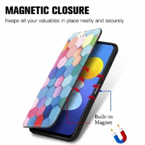 Folio-hoesje voor Vivo Y72 5G Gekleurde Honingraat