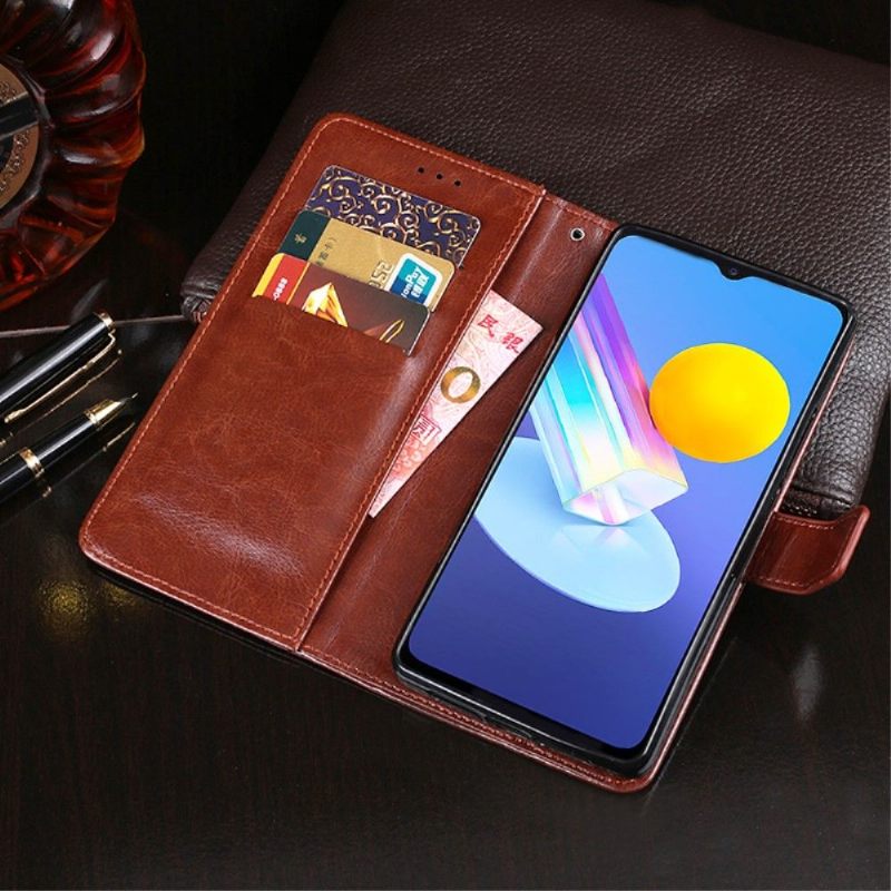 Folio-hoesje voor Vivo Y72 5G Idewei Folio Ledereffect