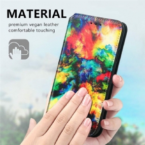 Folio-hoesje voor Vivo Y72 5G Iriserende Wolk