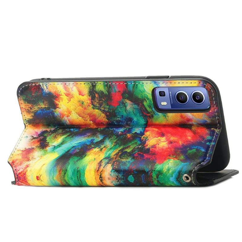 Folio-hoesje voor Vivo Y72 5G Iriserende Wolk
