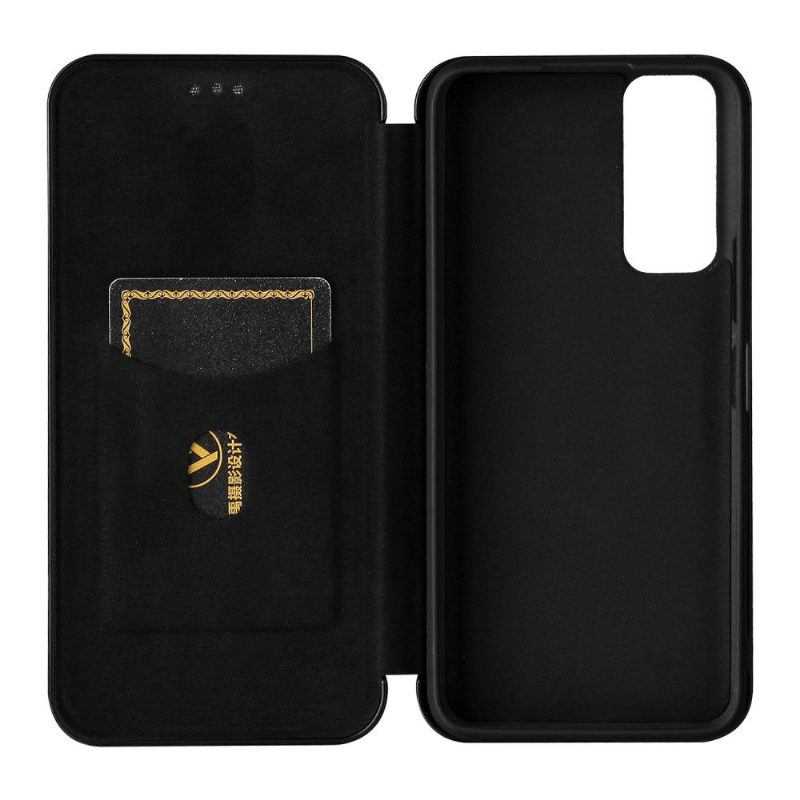 Folio-hoesje voor Vivo Y72 5G Kunstleer In Koolstofvezelstijl