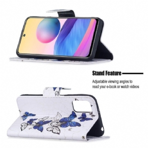 Folio-hoesje voor Xiaomi Redmi Note 10 5G / Poco M3 Pro Anti-fall Meerdere Vlinders