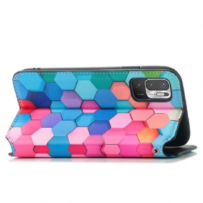 Folio-hoesje voor Xiaomi Redmi Note 10 5G / Poco M3 Pro Gekleurde Honingraat