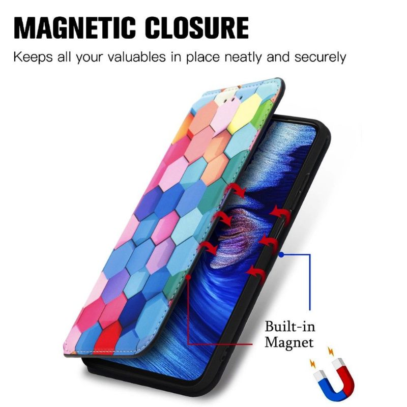 Folio-hoesje voor Xiaomi Redmi Note 10 5G / Poco M3 Pro Gekleurde Honingraat