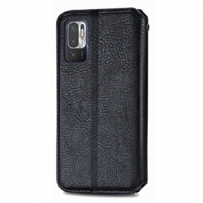 Folio-hoesje voor Xiaomi Redmi Note 10 5G / Poco M3 Pro Geometrisch Ontwerp Leereffect