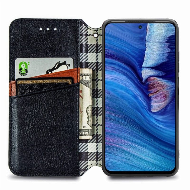 Folio-hoesje voor Xiaomi Redmi Note 10 5G / Poco M3 Pro Geometrisch Ontwerp Leereffect