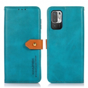 Folio-hoesje voor Xiaomi Redmi Note 10 5G / Poco M3 Pro Khazneh Tweekleurig Kunstleer