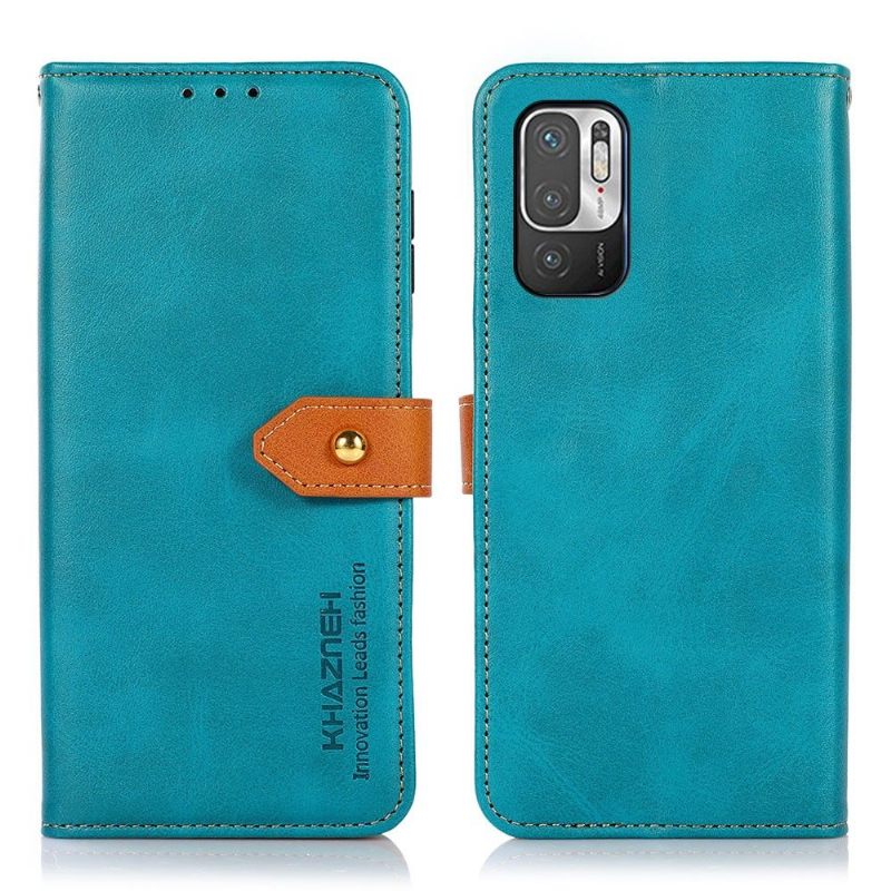 Folio-hoesje voor Xiaomi Redmi Note 10 5G / Poco M3 Pro Khazneh Tweekleurig Kunstleer