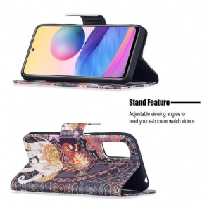Folio-hoesje voor Xiaomi Redmi Note 10 5G / Poco M3 Pro Olifant Patronen