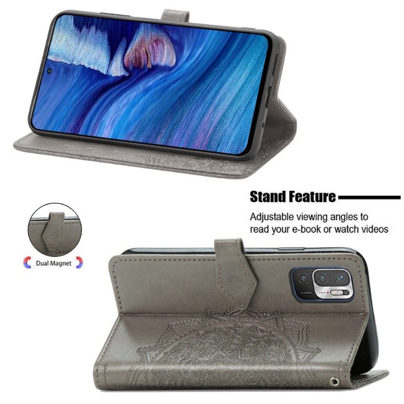 Folio-hoesje voor Xiaomi Redmi Note 10 5G / Poco M3 Pro Reliëf-mandala