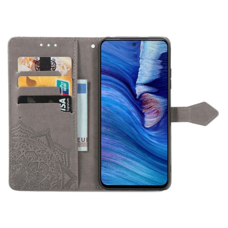 Folio-hoesje voor Xiaomi Redmi Note 10 5G / Poco M3 Pro Reliëf-mandala