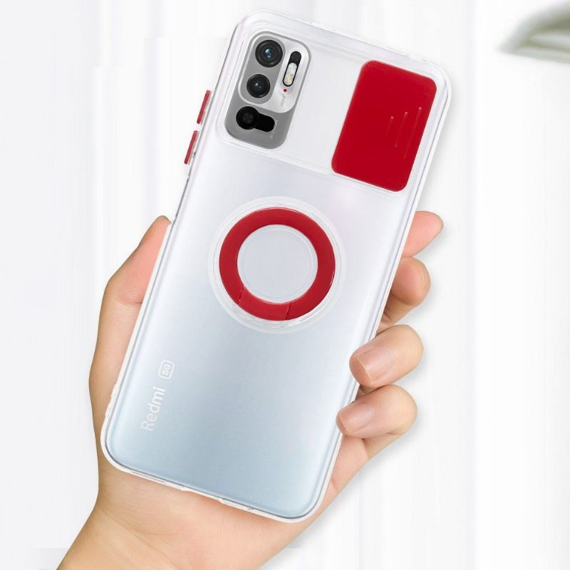 Hoesje voor Xiaomi Redmi Note 10 5G / Poco M3 Pro Transparant Met Ring En Camera Cover
