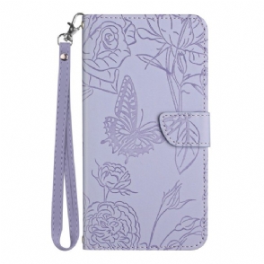 Folio-hoesje voor OnePlus 10 Pro 5G Vlinders Met Lanyard